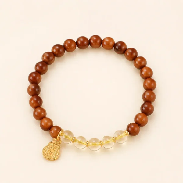 Gold Rutilated Quartz Fortune Bracelet for Abundance & Drive
