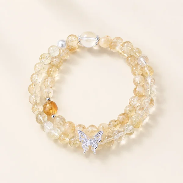 Handcrafted Golden Healer Quartz Double-Wrap Bracelet for Abundance & Warmth