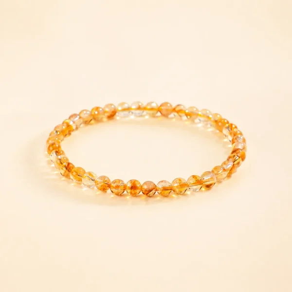 Golden Healer Quartz 4mm Bracelet for Abundance & Warmth