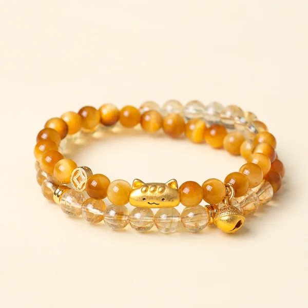 Golden Healer Quartz & Tiger's Eye Bracelet for Abundance & Warmth