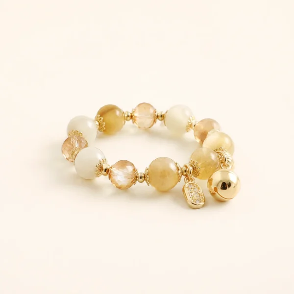 Gold Rutilated Quartz Blessing Bracelet for Abundance & Drive