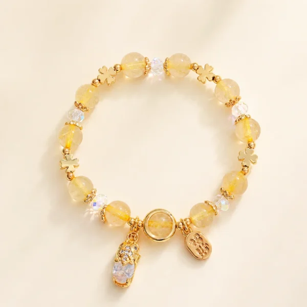 Gold Rutilated Quartz 8mm Bracelet for Abundance & Drive