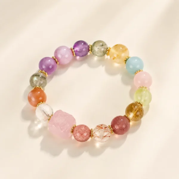 Handcrafted Golden Healer Quartz Multi-Stone Bracelet for Abundance & Warmth