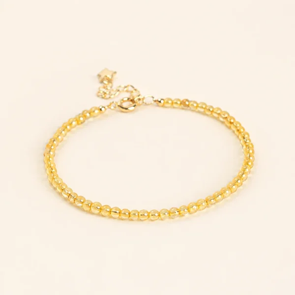 Gold Rutilated Quartz 3mm Bracelet for Abundance & Drive