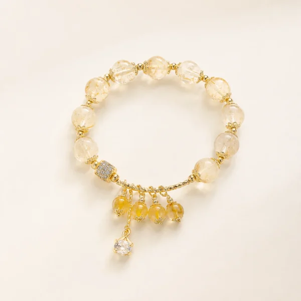 Artisan Gold Rutilated Quartz Bracelet for Abundance & Drive