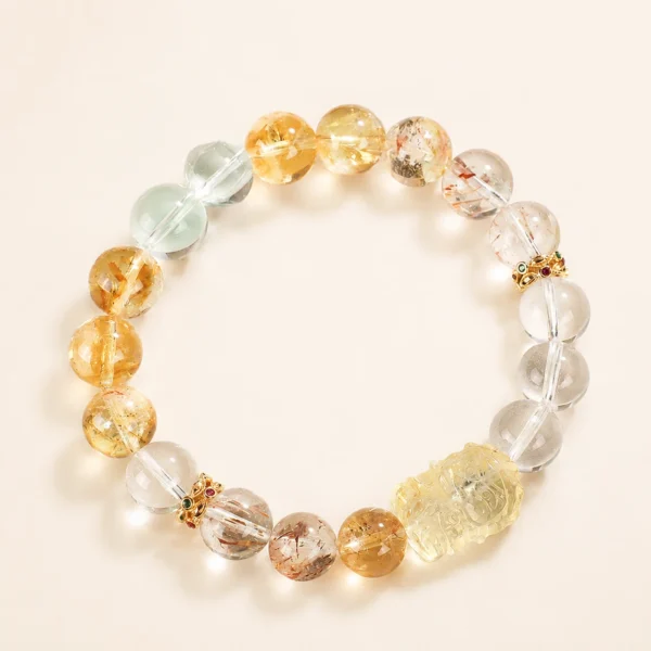 Artisan Golden Healer Quartz Bracelet for Abundance & Warmth
