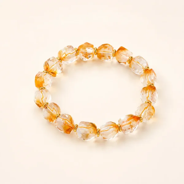 Handcrafted Golden Healer Quartz Bracelet for Abundance & Warmth