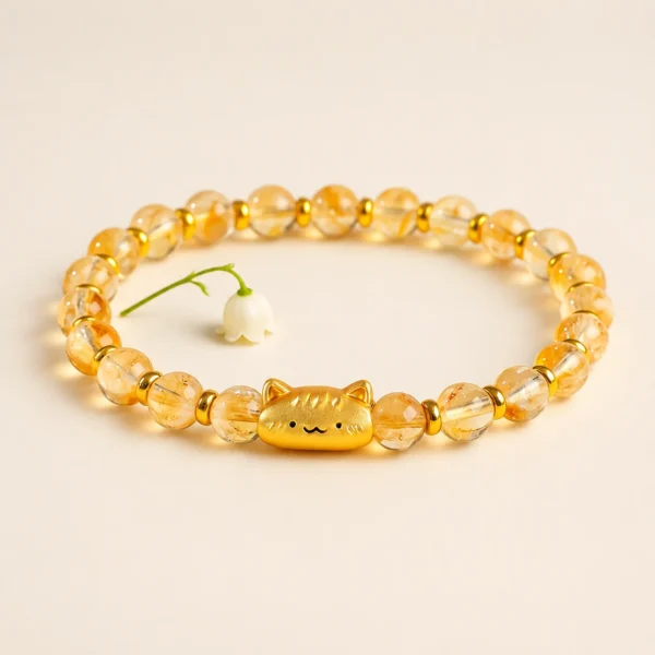 Golden Healer Quartz 5mm Bracelet for Abundance & Warmth
