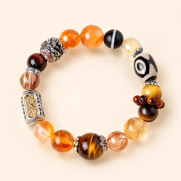 Gold Rutilated Quartz Multi-Stone Bracelet for Abundance & Drive