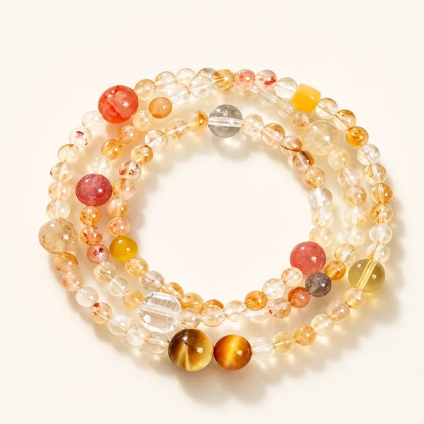 Artisan Golden Healer Quartz Fortune Bracelet for Abundance & Warmth