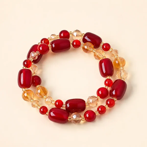 Golden Healer Quartz & Red Agate Bracelet for Abundance & Warmth