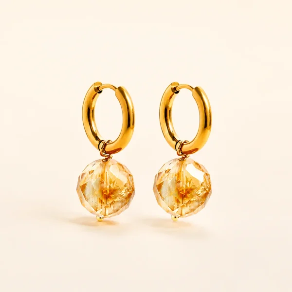 Golden Healer Quartz Earrings for Abundance & Warmth