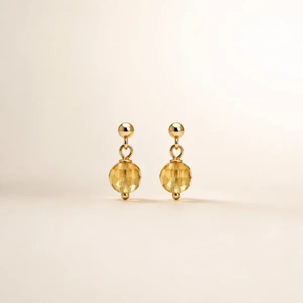 Gold Rutilated Quartz Earrings for Abundance & Drive