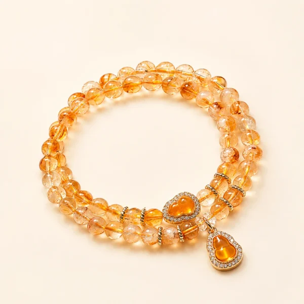 Golden Healer Quartz Gourd Bracelet for Abundance & Warmth