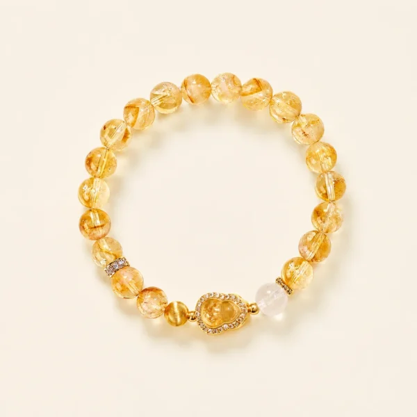 Classic Golden Healer Quartz Gourd Bracelet for Abundance & Warmth