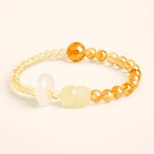 Golden Healer Quartz Pixiu Bracelet for Abundance & Warmth