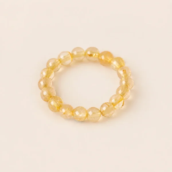 Classic Gold Rutilated Quartz Ring for Abundance & Drive