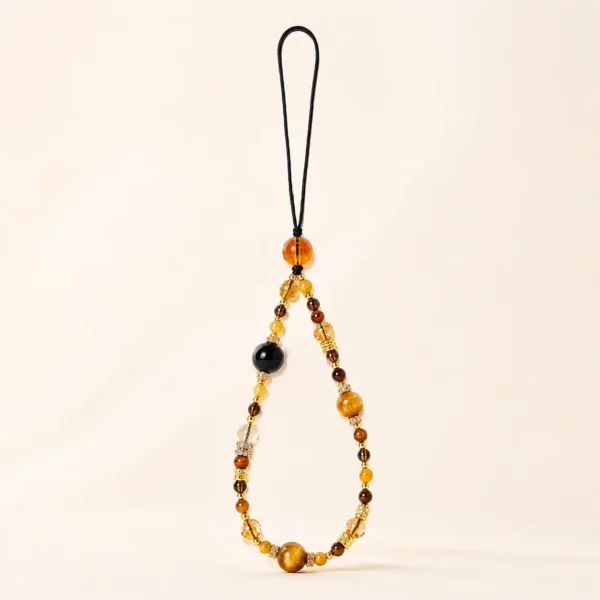 Golden Healer Quartz Statement Phone Charm for Abundance & Warmth