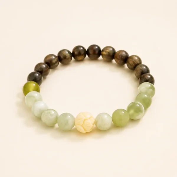 Green Sandalwood Bracelet for Calm & Cleansing