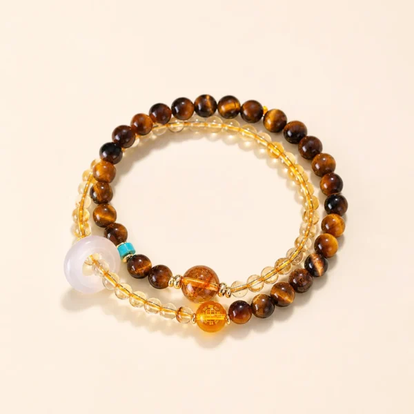 Green Phantom Quartz Double-Wrap Bracelet for Abundance & Growth