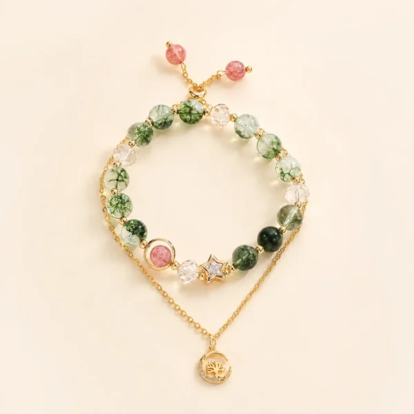 Classic Green Phantom Quartz Bracelet for Abundance & Growth