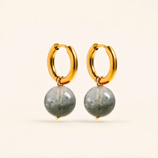 Green Phantom Quartz Earrings for Abundance & Growth
