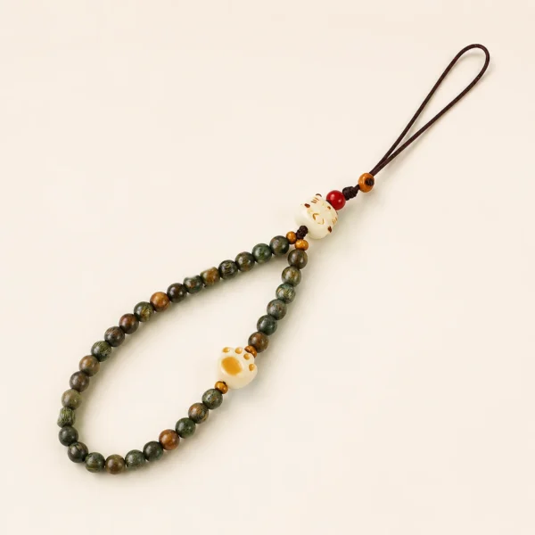 Green Sandalwood Phone Charm for Calm & Cleansing