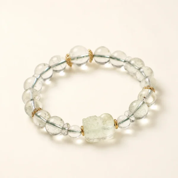 Green Phantom Quartz Pixiu Bracelet for Abundance & Growth