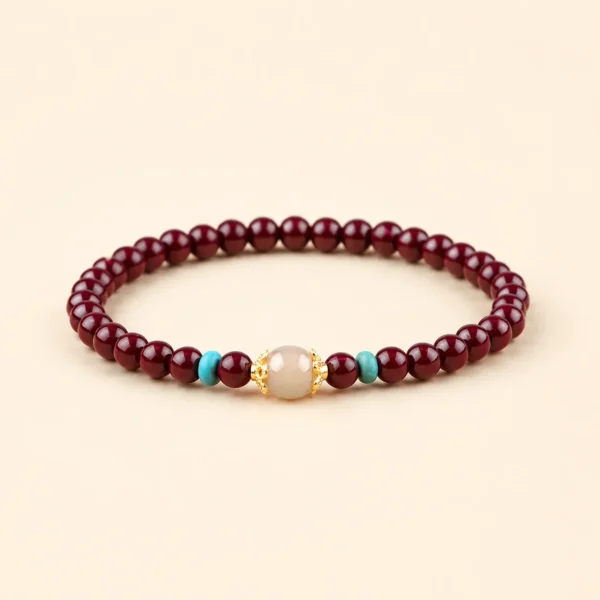 Hetian Jade & Cinnabar Bracelet for Peace & Harmony