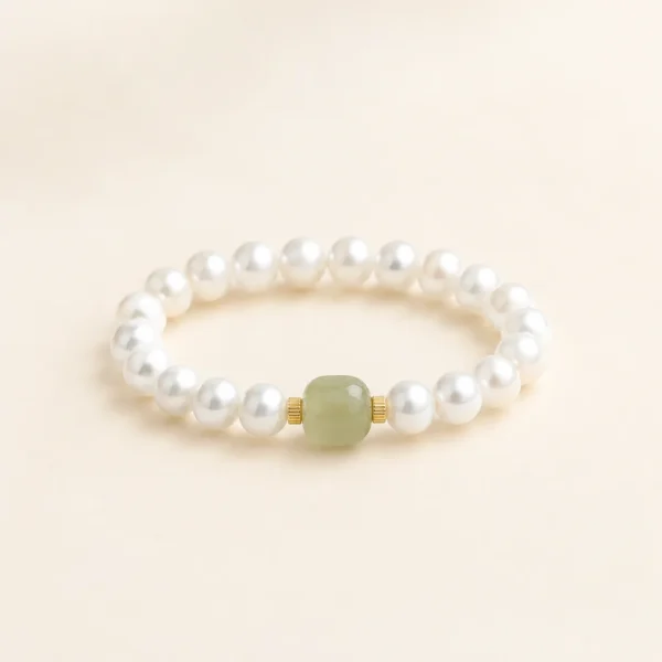 Classic Hetian Jade & Pearl Bracelet for Peace & Harmony