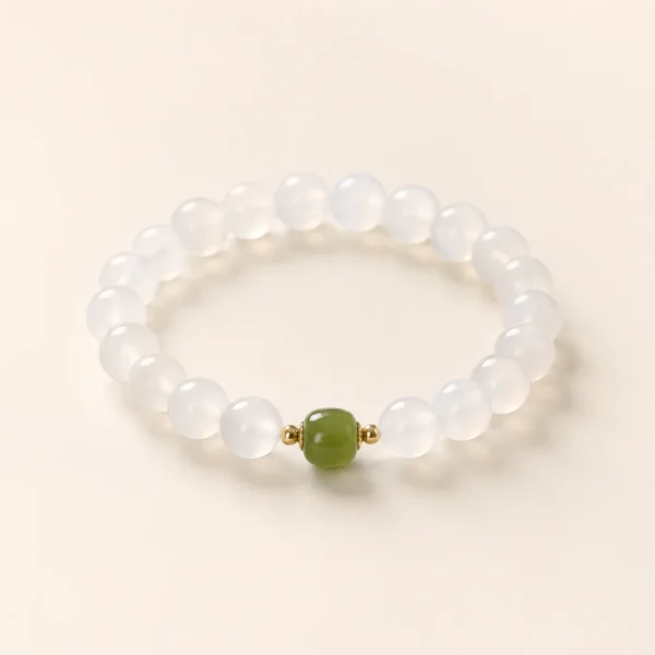 Classic Hetian Jade & Agate Bracelet for Peace & Harmony