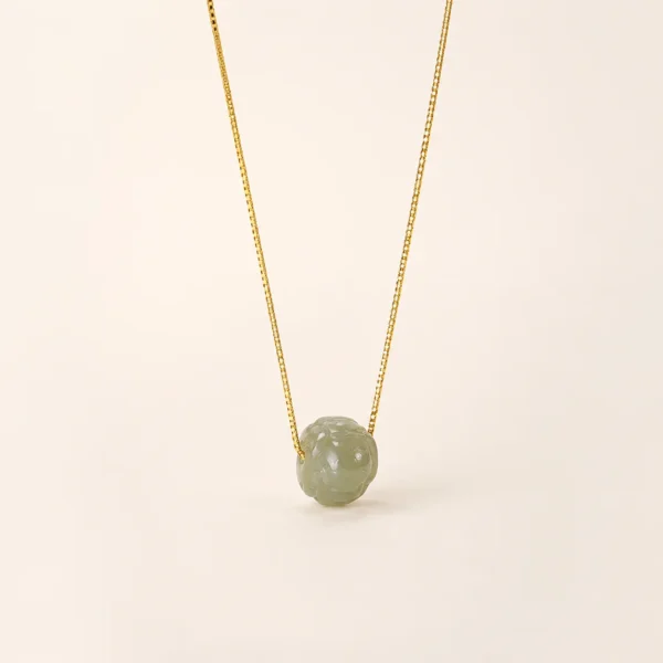 Hetian Jade Lotus Necklace for Peace & Harmony