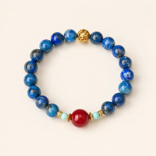 Lapis Lazuli Crystal 9mm Bracelet for Wisdom & Clarity