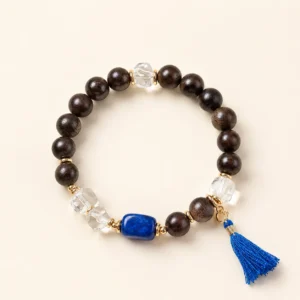 Classic Lapis Lazuli Crystal & Agarwood Bracelet for Wisdom & Clarity