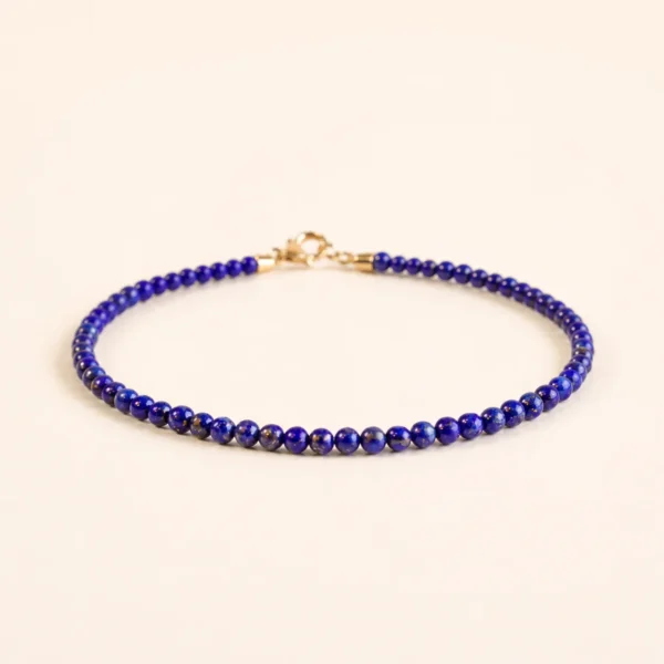 Lapis Lazuli Crystal Beaded Bracelet for Wisdom & Clarity