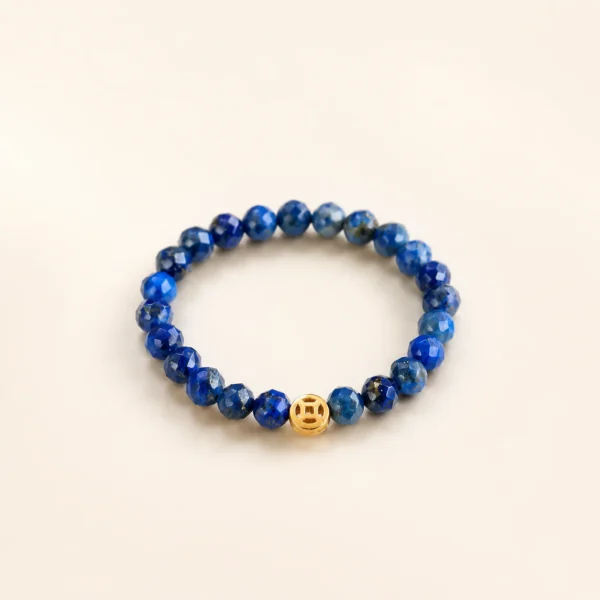 Lapis Lazuli Crystal Coin Ring for Wisdom & Clarity