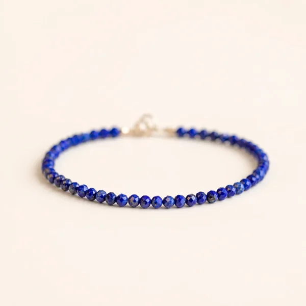 Lapis Lazuli Crystal Faceted Bracelet for Wisdom & Clarity