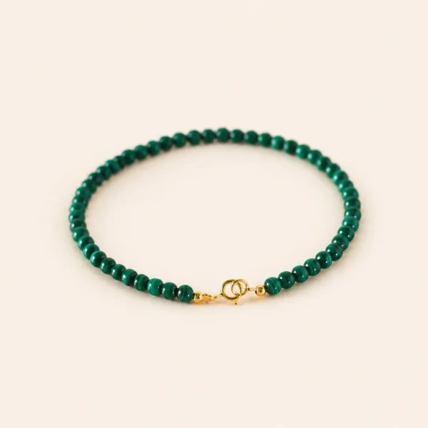 Malachite Crystal Beaded Bracelet for Protection & Transformation