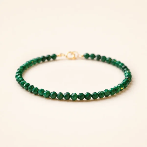 Malachite Crystal Faceted Bracelet for Protection & Transformation