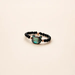 Mixed Crystal Faceted Cat Ring for Calm & Clarity