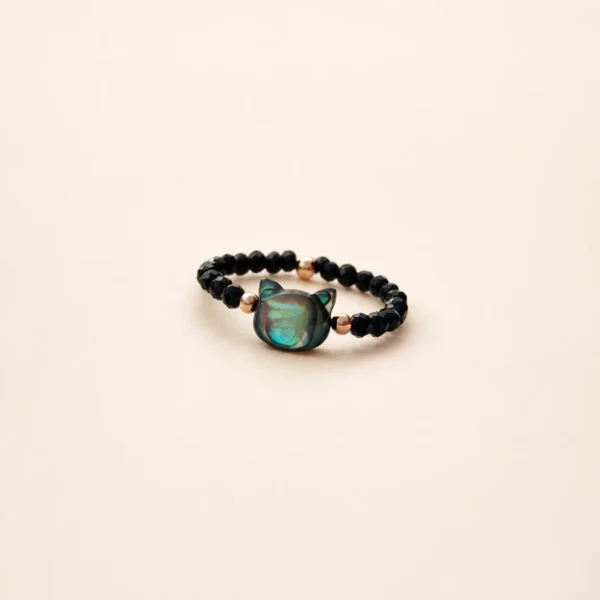Mixed Crystal Faceted Cat Ring for Calm & Clarity