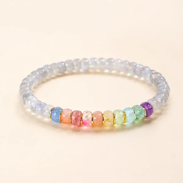 Classic Moonstone Crystal Multi-Stone Bracelet for Intuition & Calm