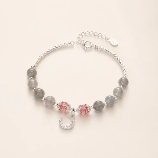 Natural Moonstone Crystal Bracelet for Intuition & Calm