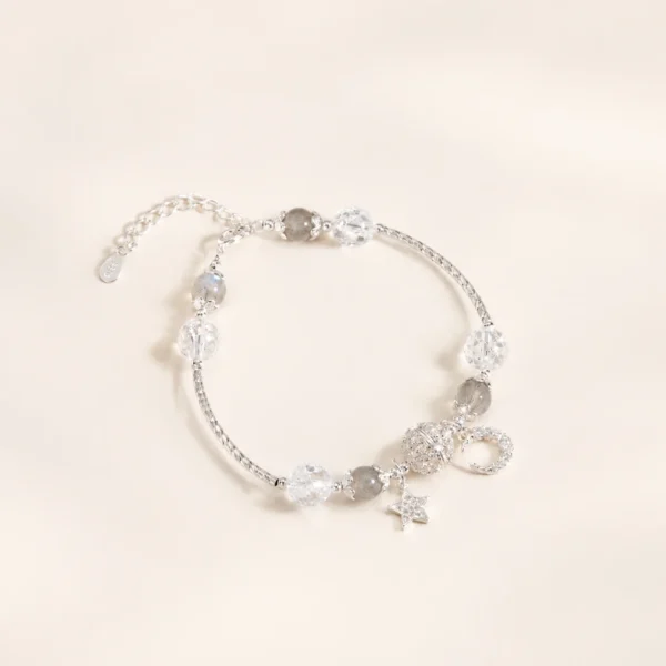 Artisan Moonstone Crystal Bracelet for Intuition & Calm