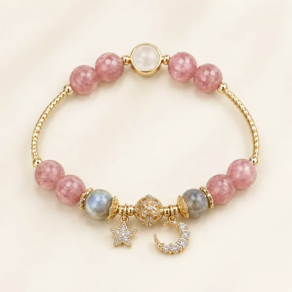 Handcrafted Moonstone Crystal Bracelet for Intuition & Calm
