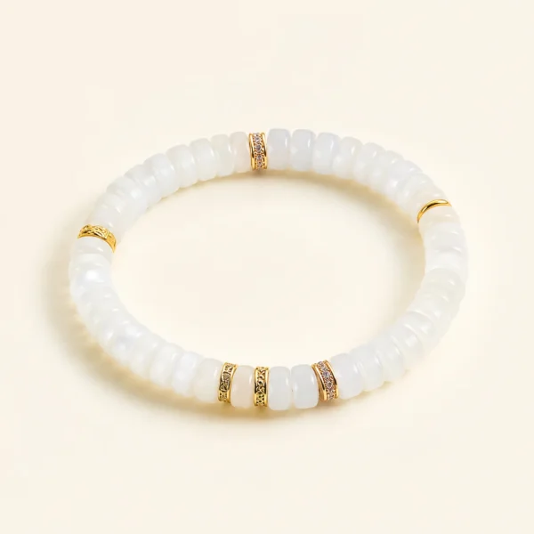 Classic Moonstone Crystal 6mm Bracelet for Intuition & Calm