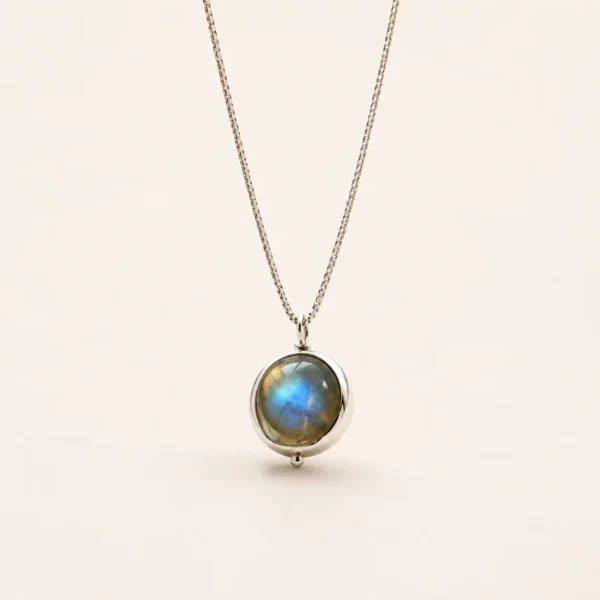 Moonstone Crystal Necklace for Intuition & Calm