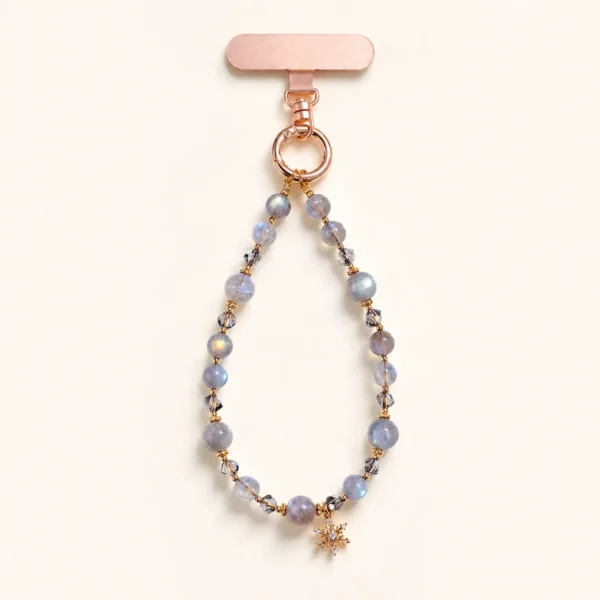 Moonstone Crystal Phone Charm for Intuition & Calm