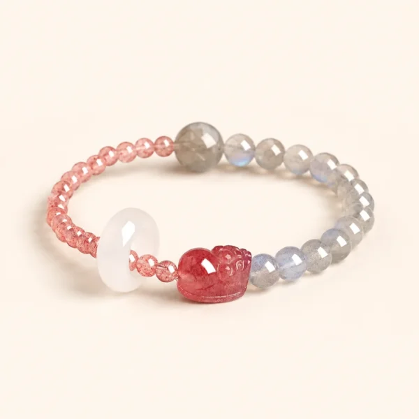 Moonstone Crystal Pixiu Bracelet for Intuition & Calm