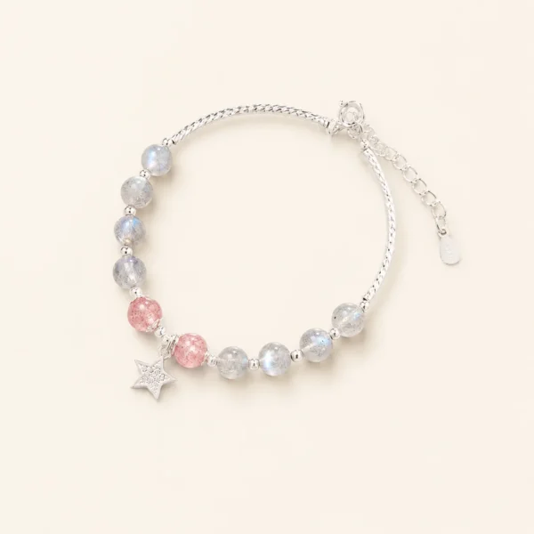 Moonstone Crystal Star Bracelet for Intuition & Calm